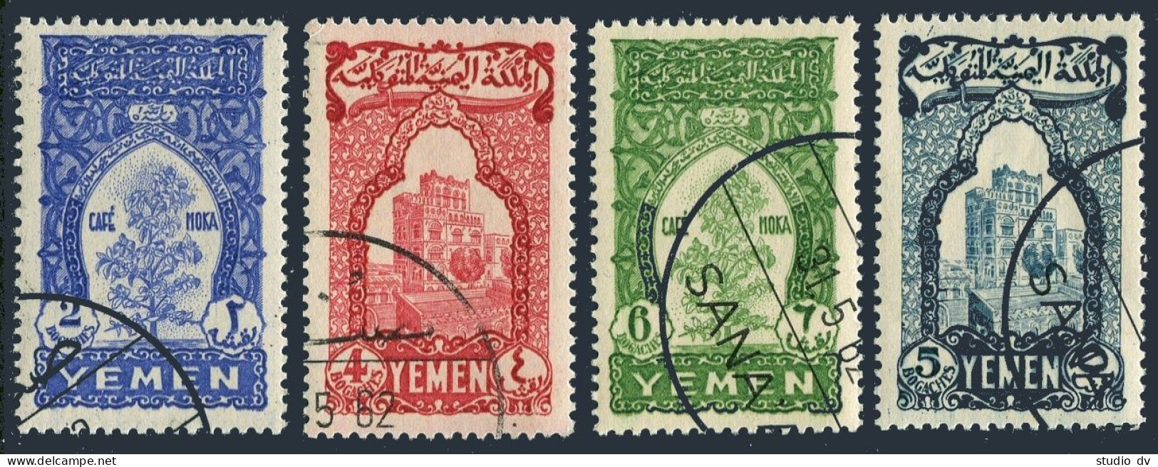 Yemen 55-58,CTO.Michel 48-51. Mocha Coffee Tree, Palace,San'a, 1947-1958. - Yemen