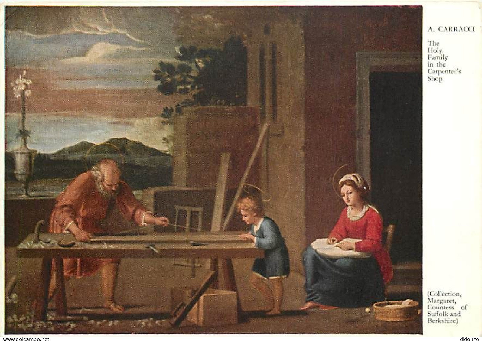 Art - Peinture Religieuse - Annibale Carracci Dit Carrache - The Holy Family In The Carpenter's Shop - CPM - Etat Pli Vi - Paintings, Stained Glasses & Statues