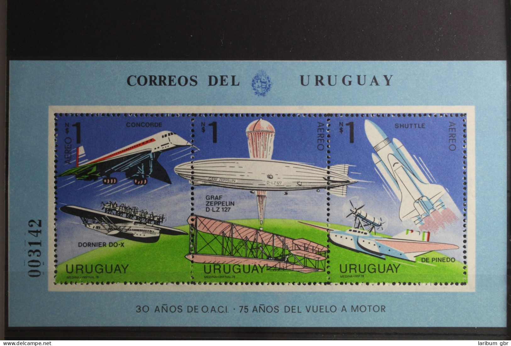 Uruguay Block 38 Mit 1496-1498 Postfrisch #UL143 - Avions