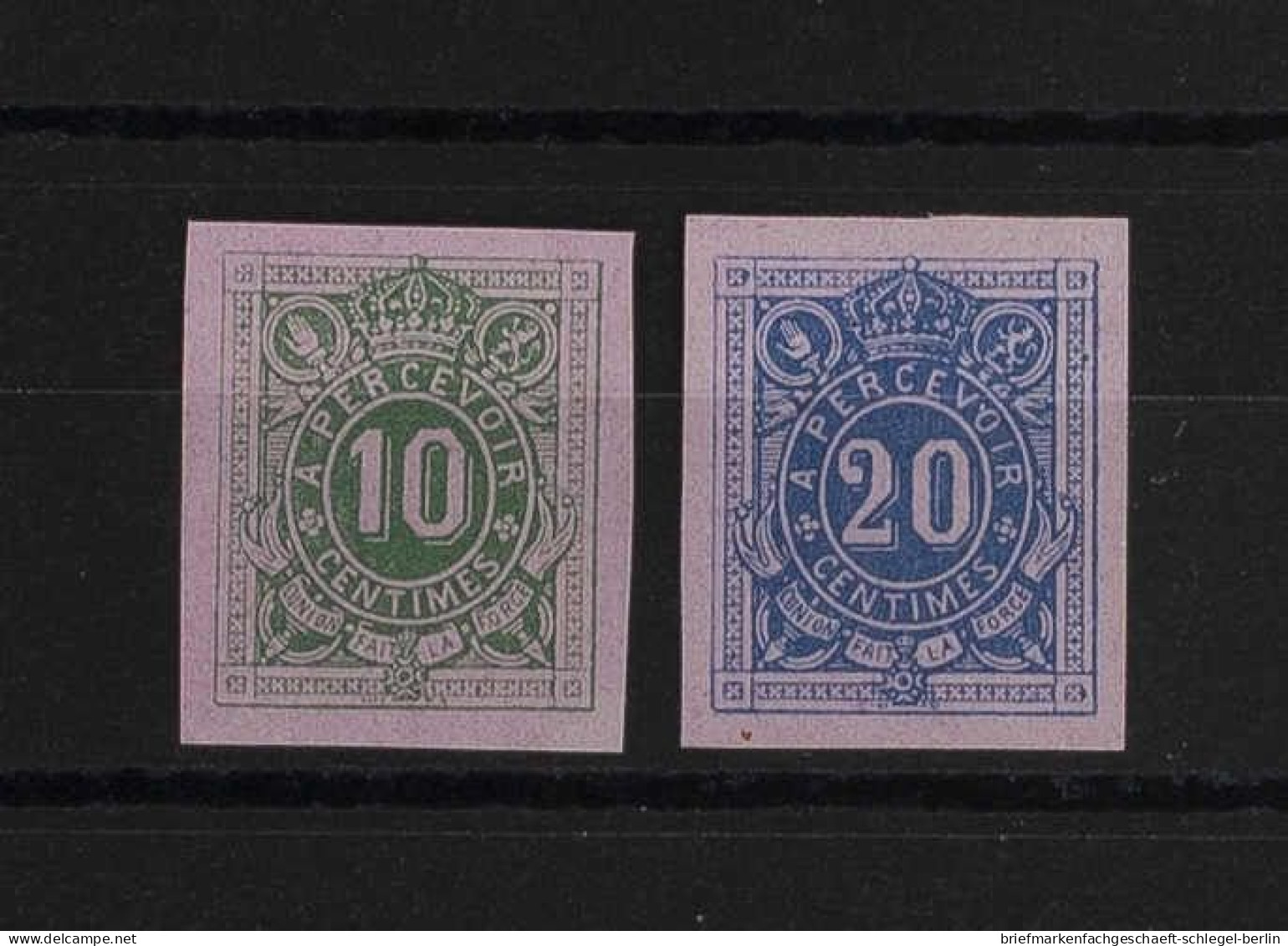 Belgien, 1870, 1-2 P, Ohne Gummi - Other & Unclassified