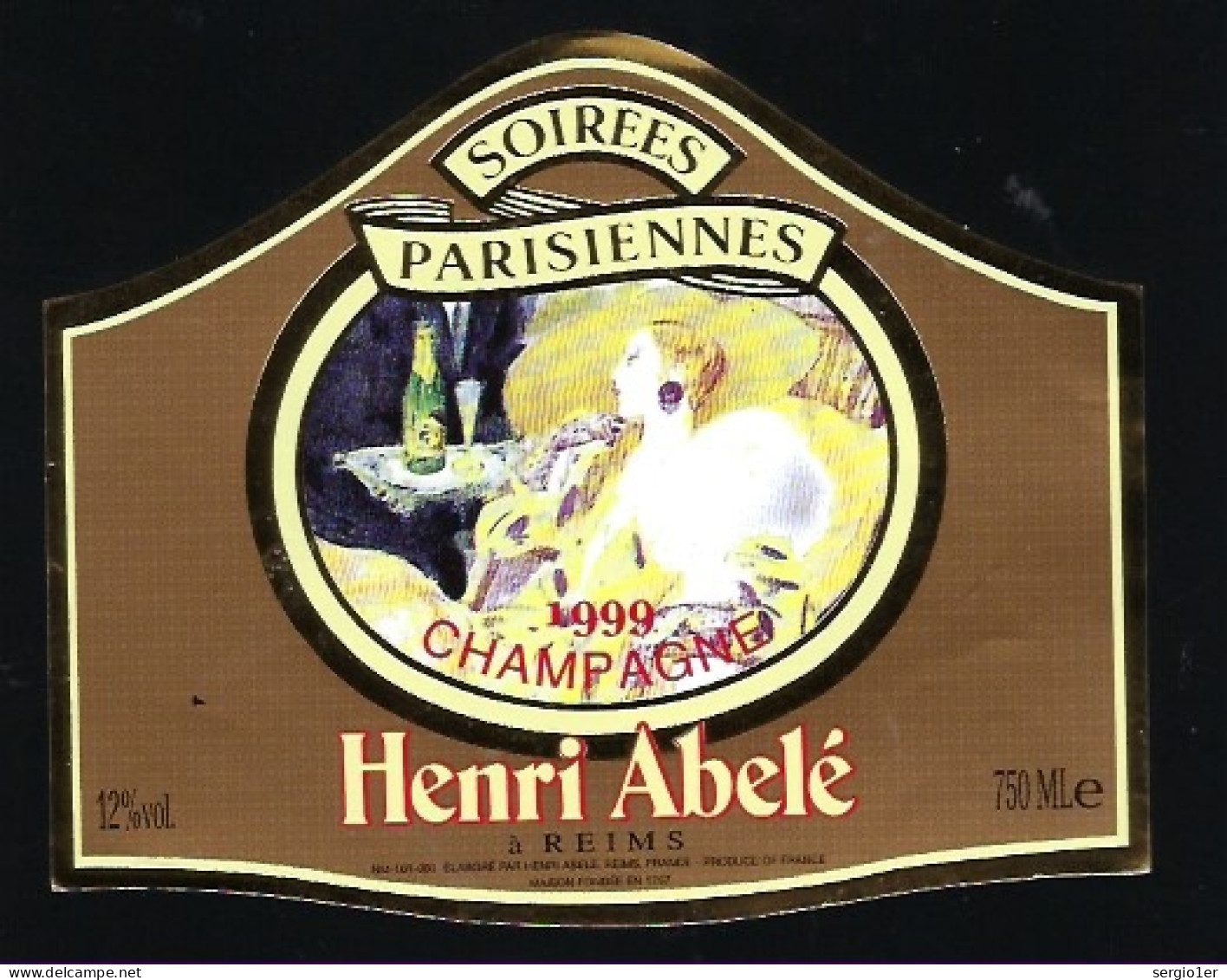 Etiquette Champagne Millesime 1999  Soirées Parisiennes  Henri Abelé Reims Marne 51   " Femme" - Champagne