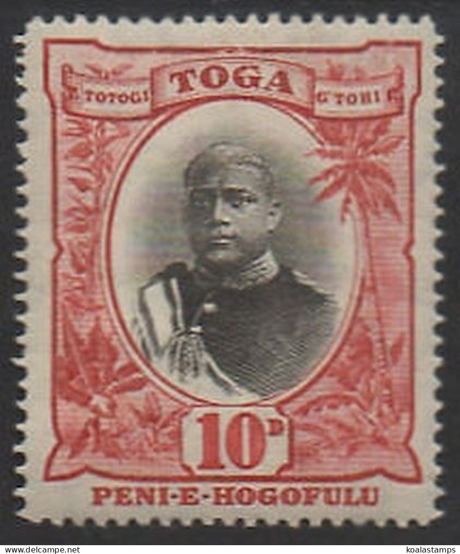 Tonga 1897 SG49 10d King George II Type II MH - Tonga (1970-...)