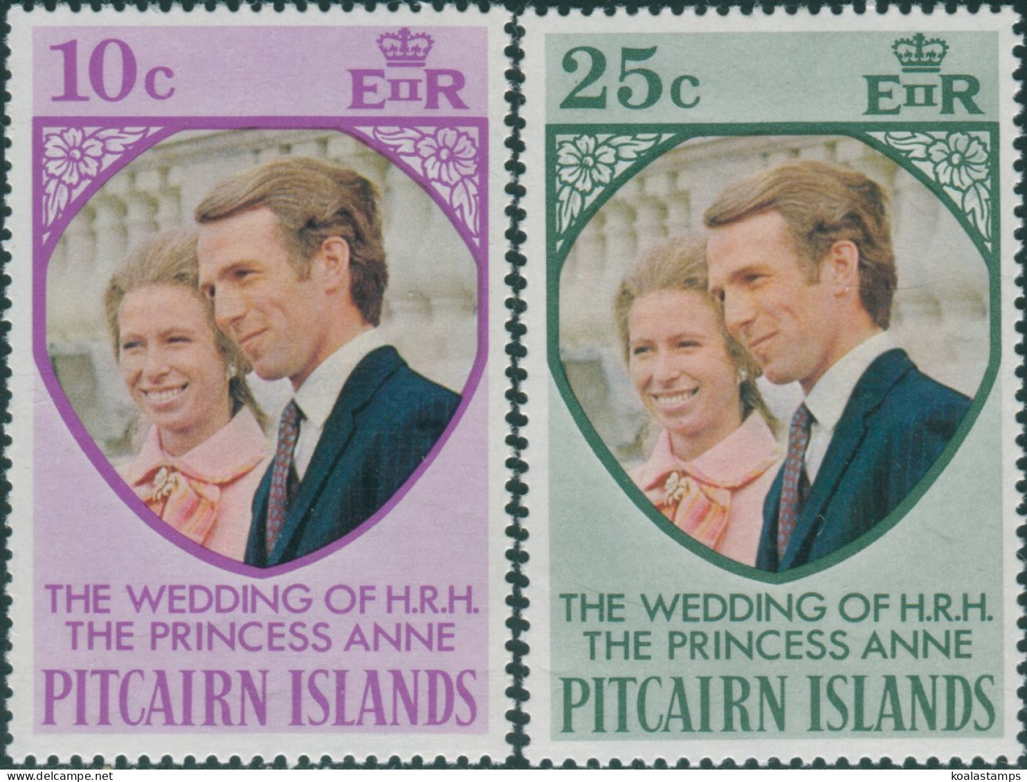 Pitcairn Islands 1973 SG131-132 Royal Wedding Set MNH - Pitcairn Islands