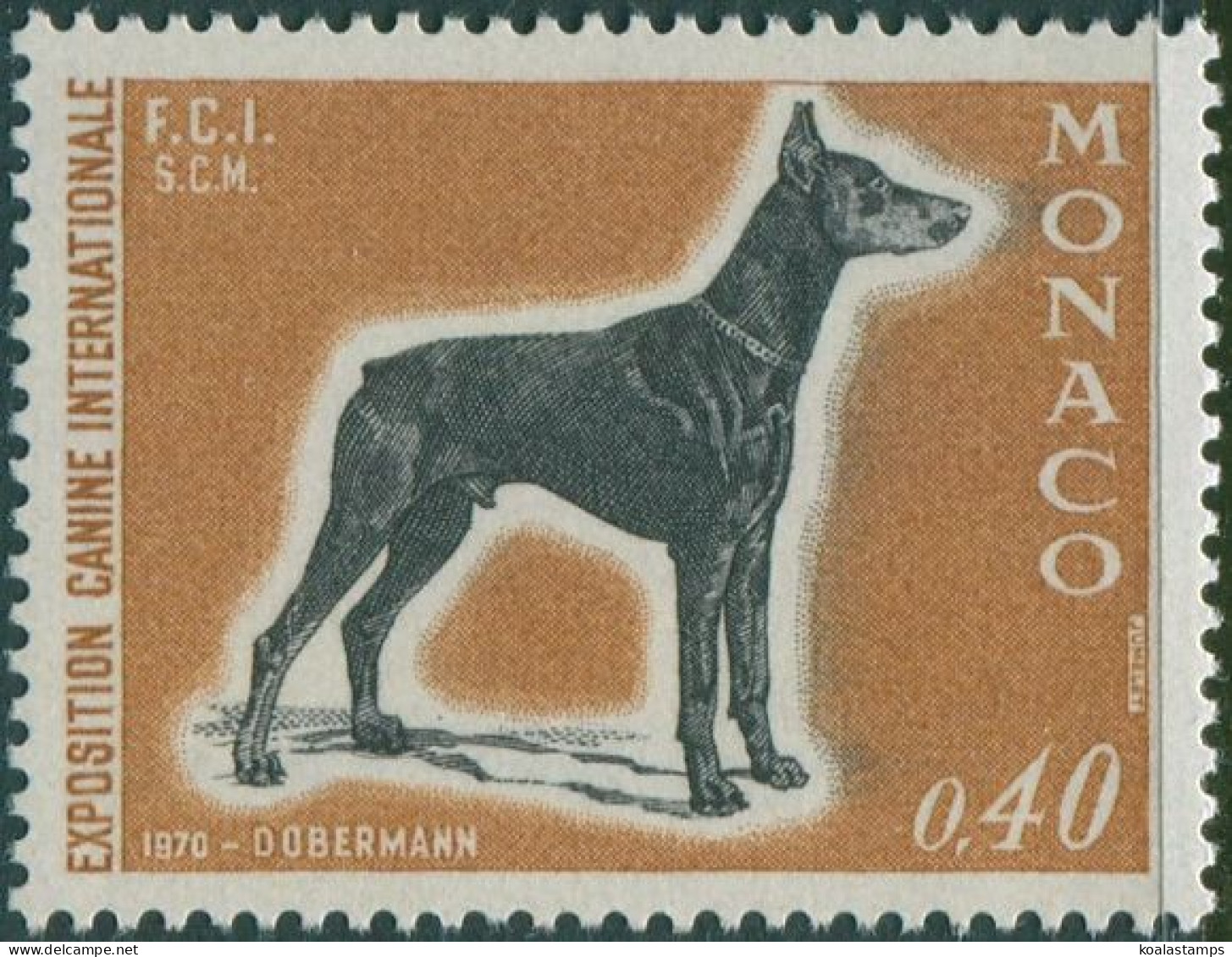 Monaco 1970 SG976 40c Dobermann MNH - Andere & Zonder Classificatie