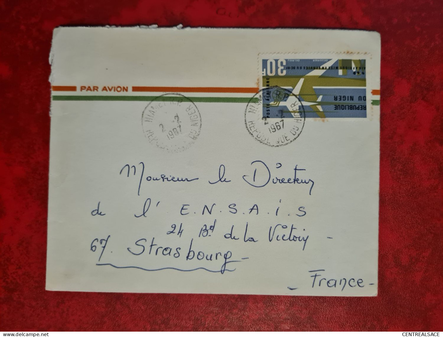 LETTRE Gabon, NIAMEY  1967 POSTE AERIENNE AIR AFRIQUE - Gabon (1960-...)