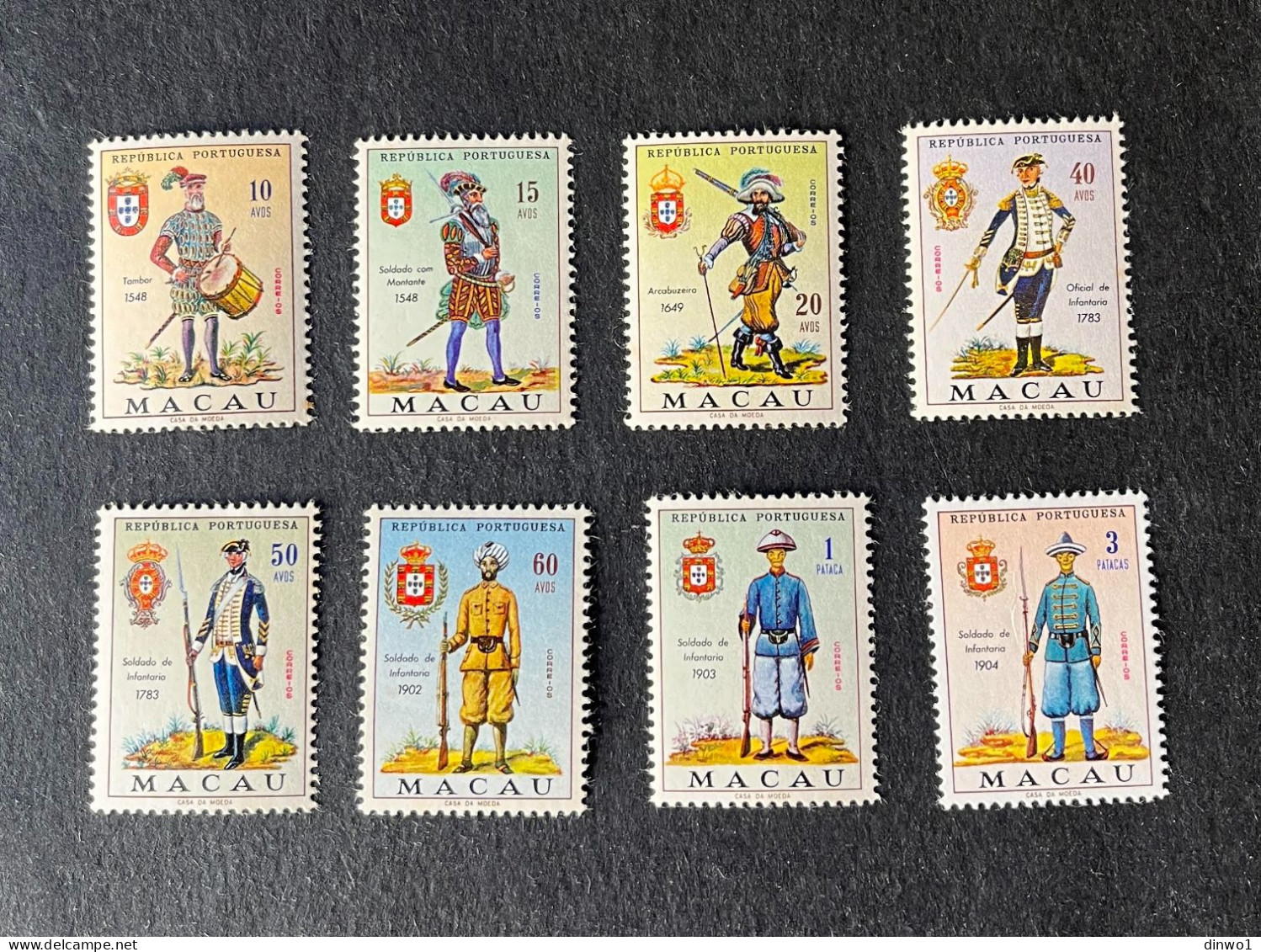 (M) Macao Macau -  1966 Military Uniforms Complete Set - MNH - Neufs