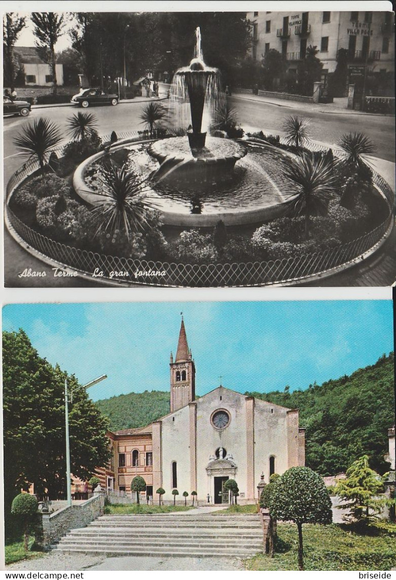 ABANO TERME PADOVA N. 2 CARTOLINE SANTUARIO MADONNA DELLA SALUTE GRAN FONTANA 1962/1977 - Autres & Non Classés