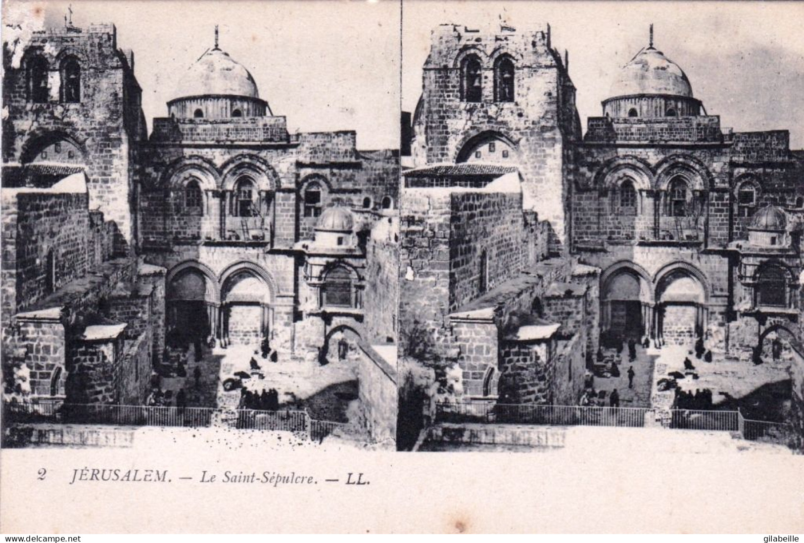 Israel - JERUSALEM - Le Saint Sepulcre - Carte Stereoscopique - הקבר    - Israel