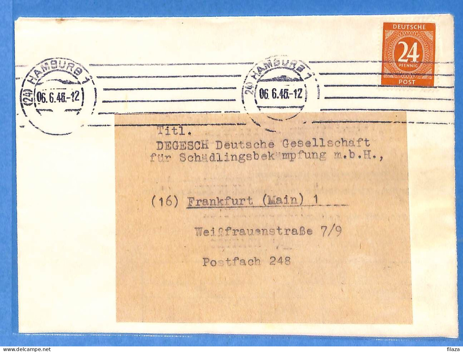 Allemagne Zone AAS 1946 - Lettre De Hamburg - G33320 - Otros & Sin Clasificación