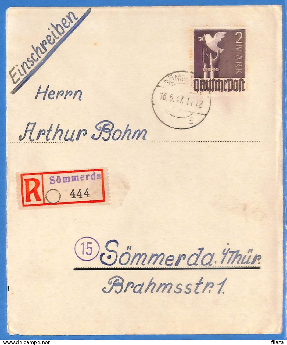 Allemagne Zone AAS 1947 - Lettre Einschreiben De Sommerda - G33256 - Sonstige & Ohne Zuordnung