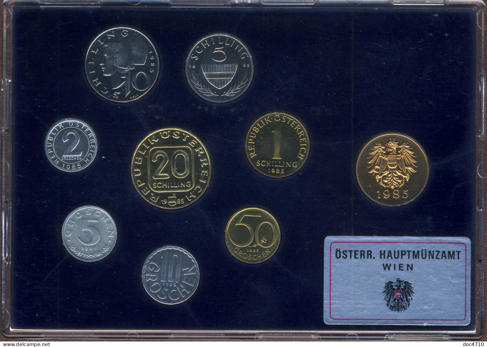 Austria 1985, Year Set 8, KM#PS46, Proof Cased - Austria