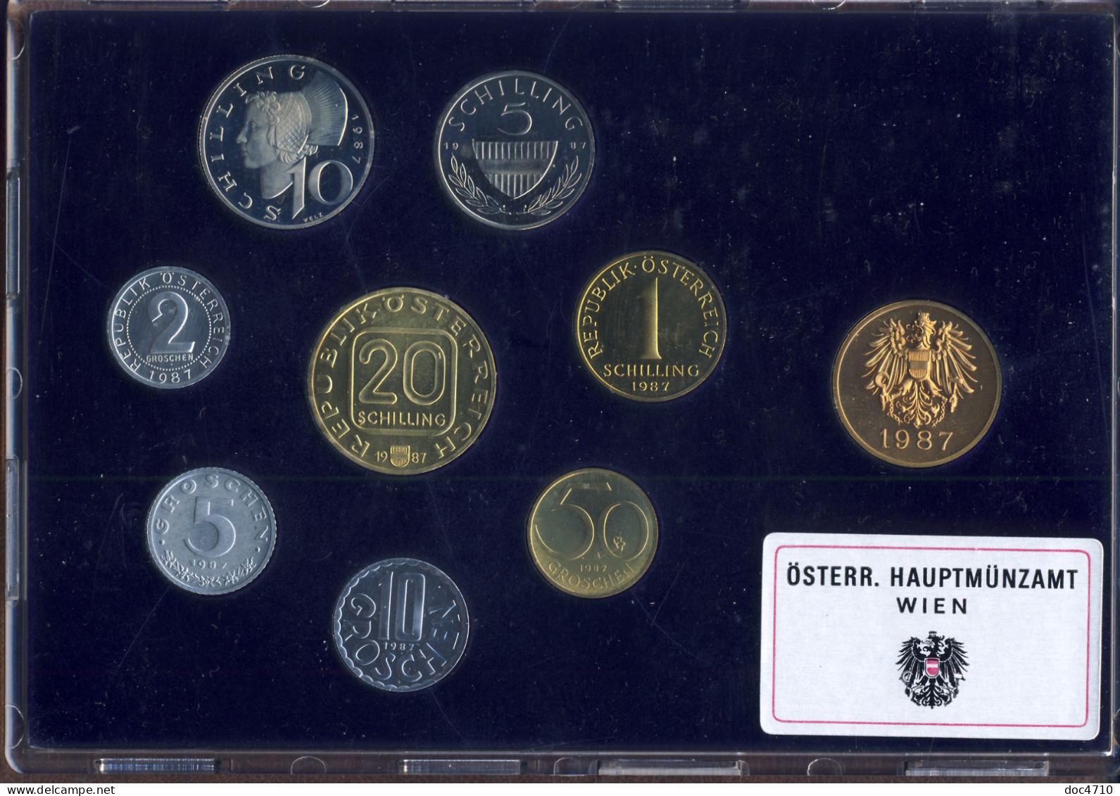 Austria 1987, Year Set 8, KM#PS48, Proof Cased - Austria