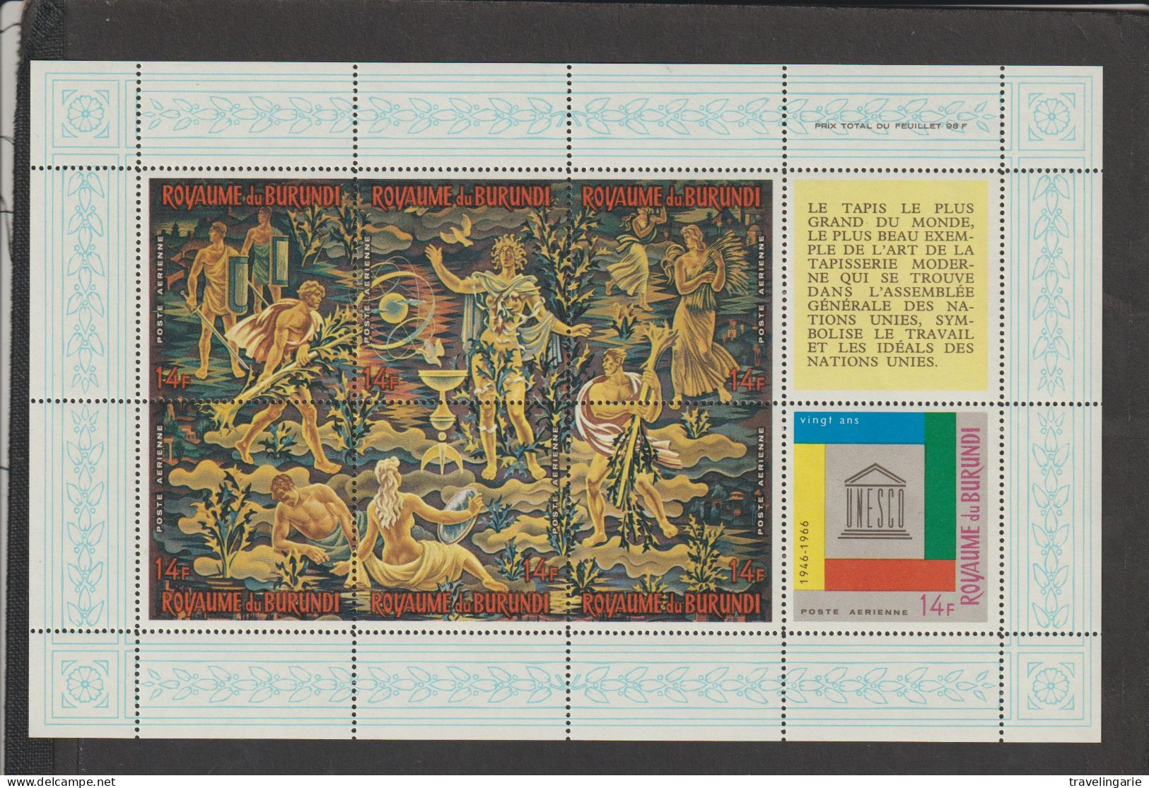 Burundi 1966 S/S 20th Anniversary UNESCO French Text MNH/** - Blokken & Velletjes