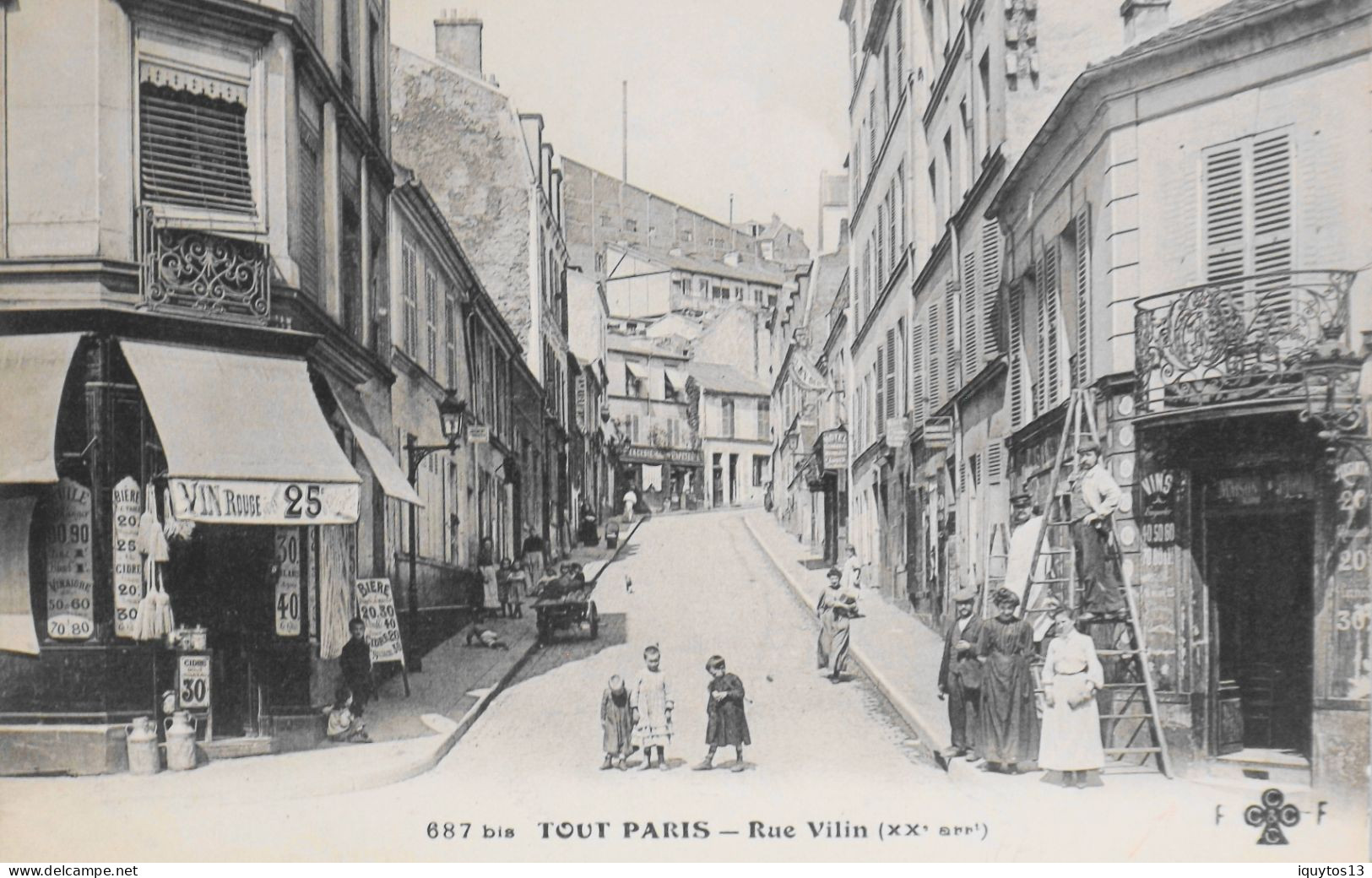 CPA. [75] > TOUT PARIS > N° 687 Bis - (RARE Pas Vue) - RUE VILIN - SUPERBE ANIMATION - (XXe Arrt.) - TBE - Distrito: 20