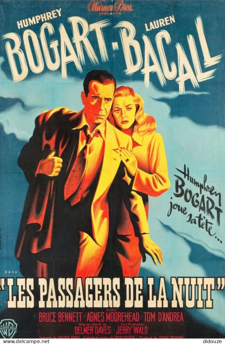 Cinema - Les Passagers De La Nuit - Humphrey Bogart - Lauren Bagall - Illustration Vintage - Affiche De Film - CPM - Car - Affiches Sur Carte