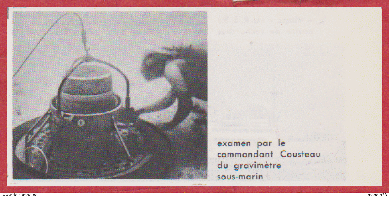 Examen Par Le Commandant Cousteau Du Gravimètre Sous Marin. Larousse 1960. - Documenti Storici