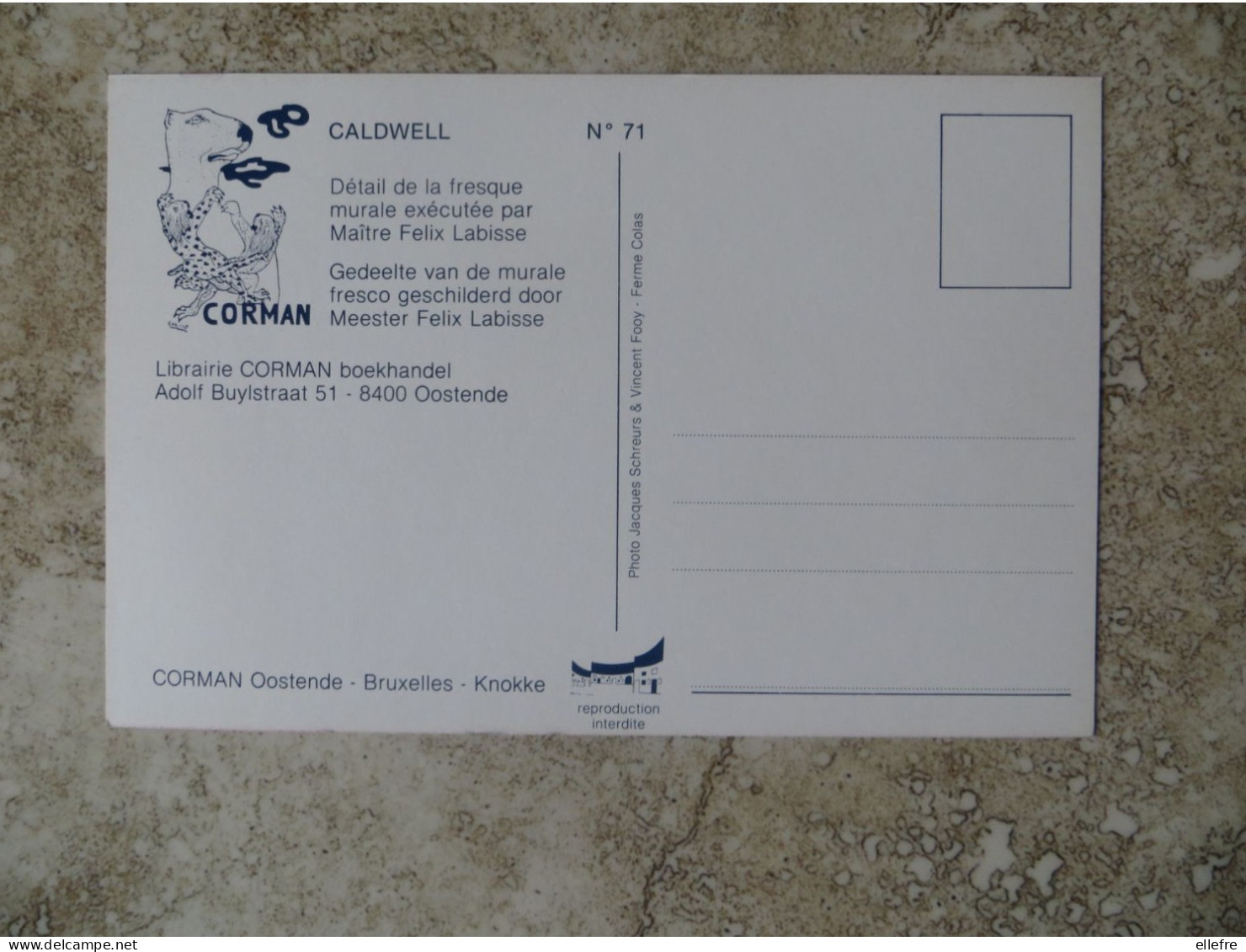 CP PEINTRE ILLUSTRATEUR LIBRAIRIE CORMAN OSTENDE OOSTENDE FELIX LABISSE ** CALDWELL - 9/14 CM - Other & Unclassified