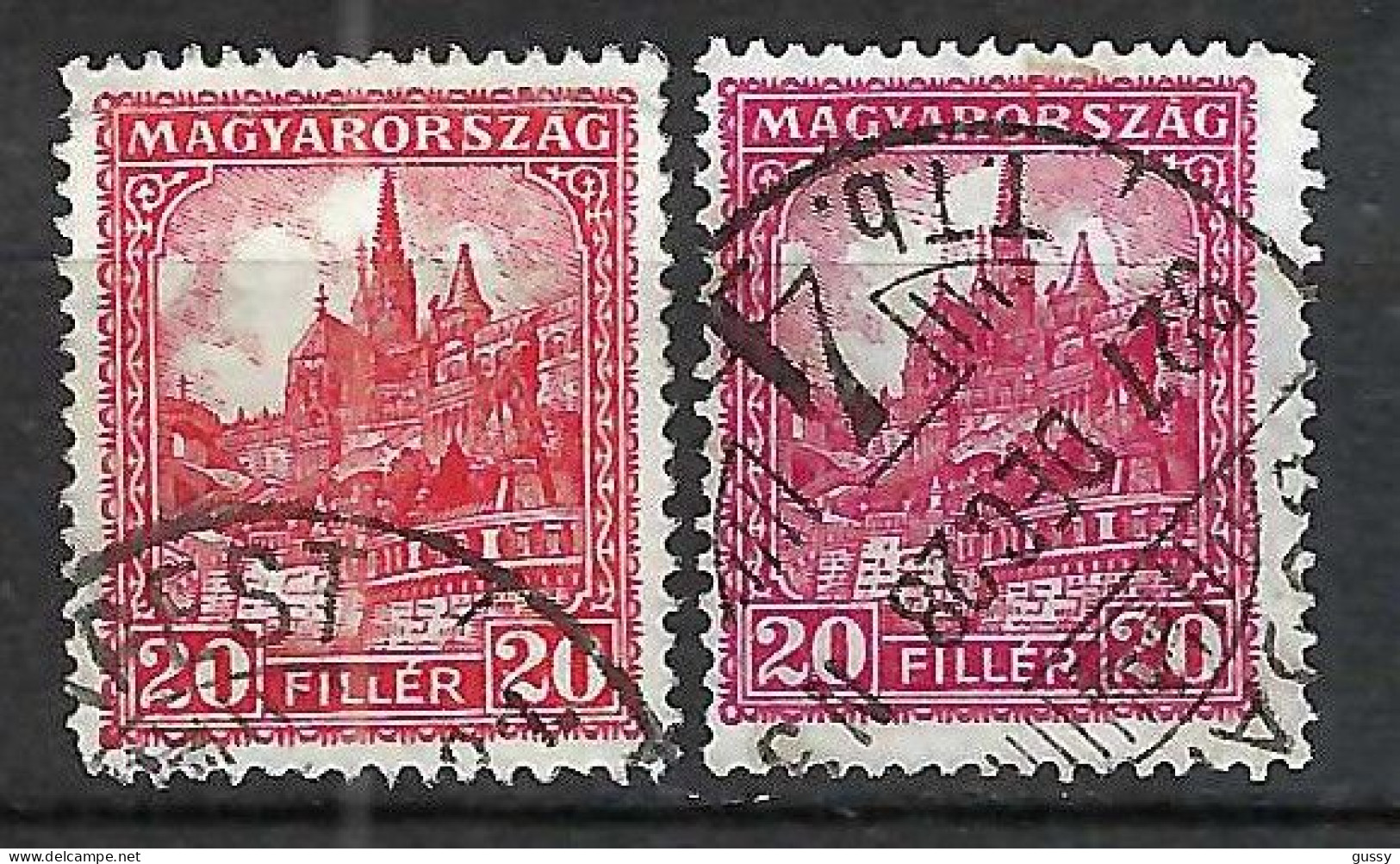 HONGRIE Ca.1926-27: Lot D' Obl., 2 Nuances - Gebraucht