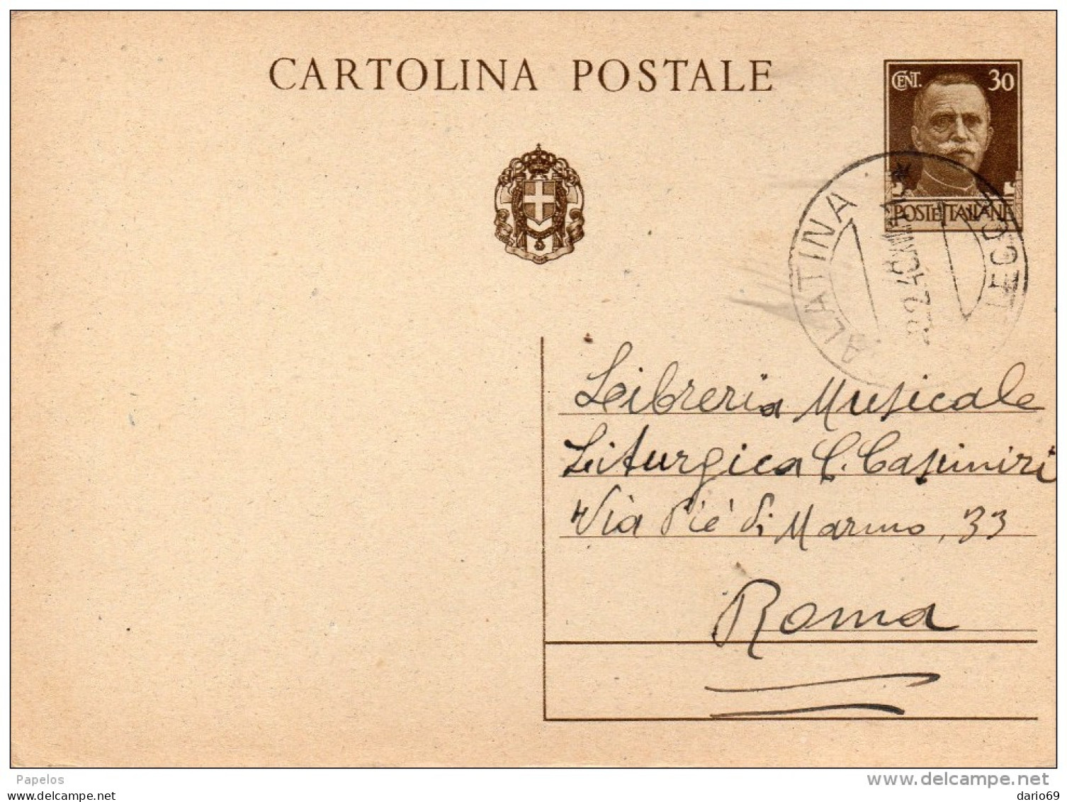 1940  CARTOLINA CON ANNULLO GALATINA LECCE - Entiers Postaux