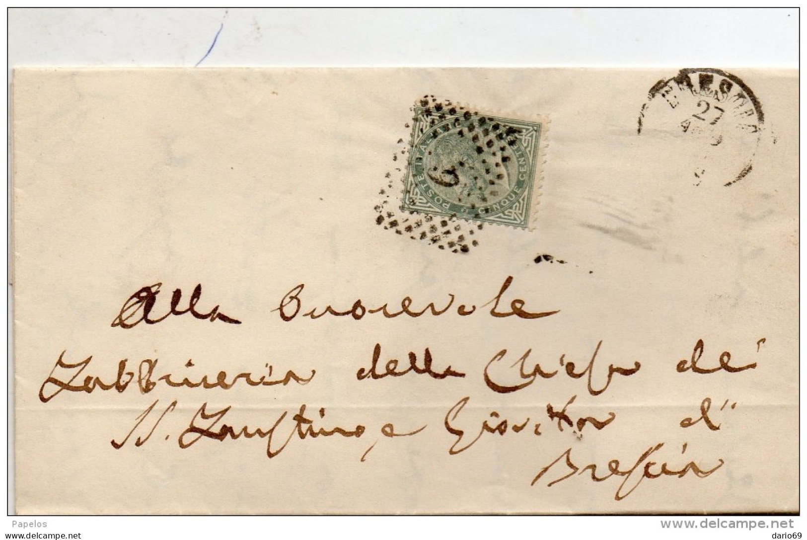 1870  LETTERA CON ANNULLO BRESCIA - Marcofilie