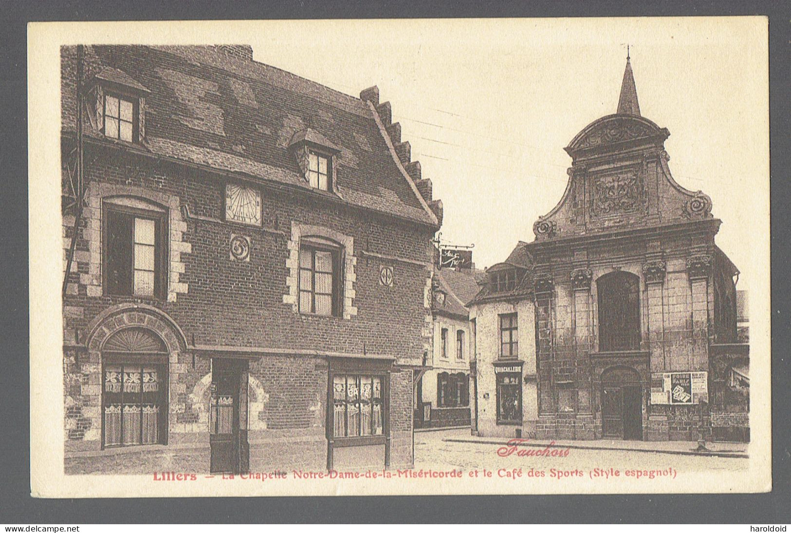 CPA 62 - LILLERS - LA CHAPELLE NOTRE DAME DE LA MISERICORDE ET LE CAFE DES SPORTS - Lillers