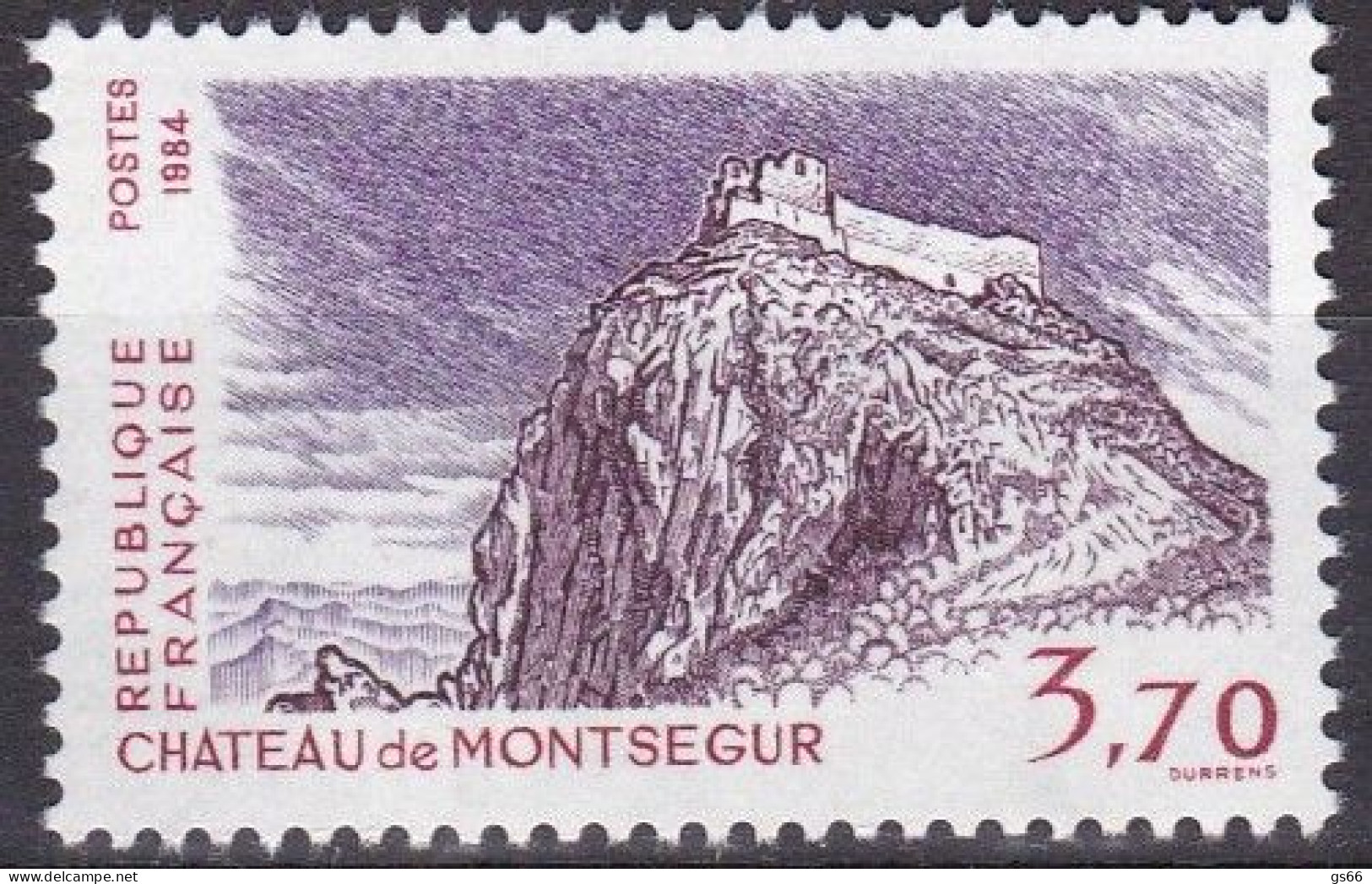 Frankreich, 1984, Mi.Nr. 2461, MNH **,  Tourisme : Ruines De La Forteresse De Montségur - Ongebruikt