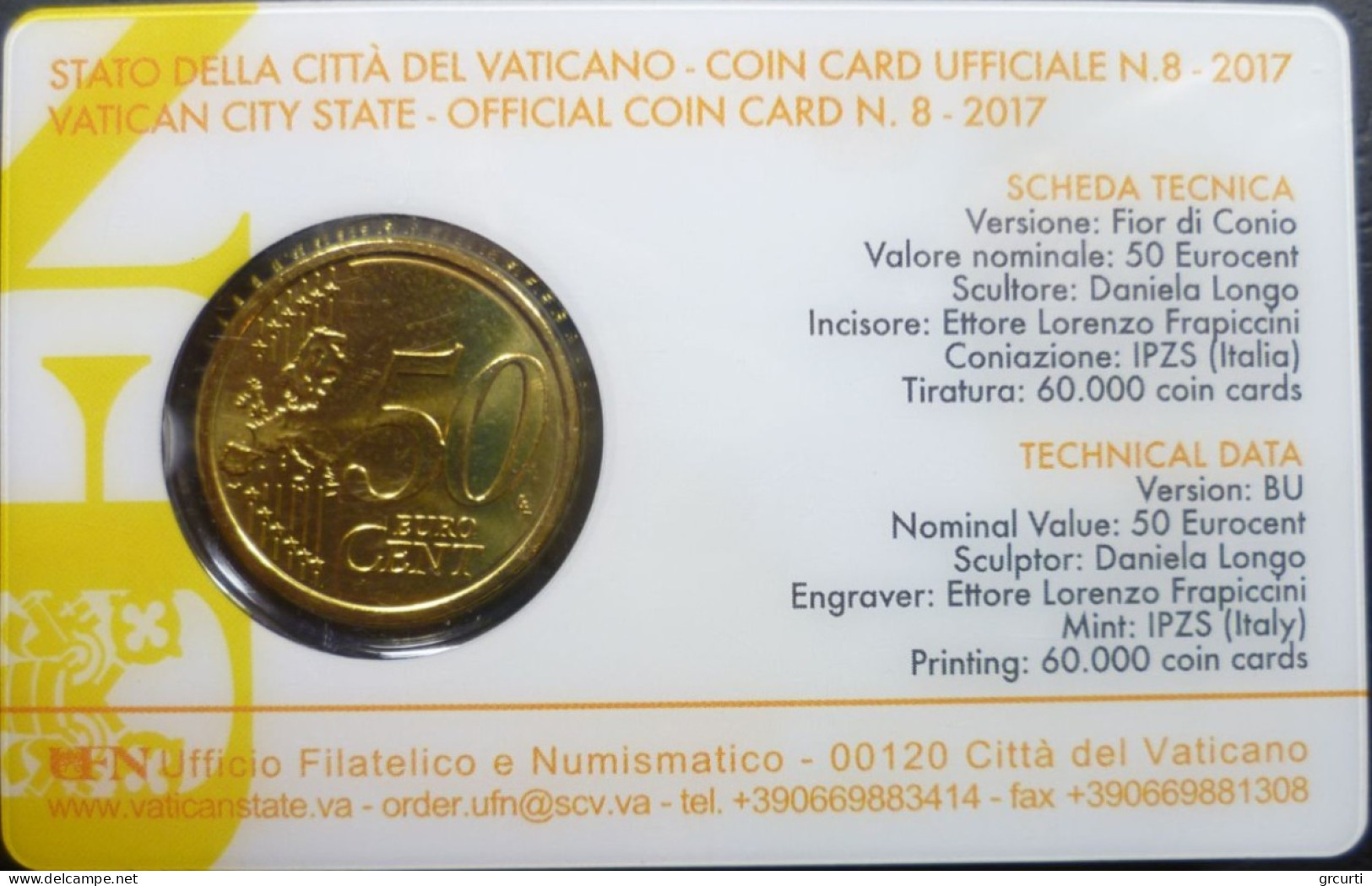 Vaticano - 50 Centesimi 2017 - Coincard N. 8 - UC# 6 - Vatikan