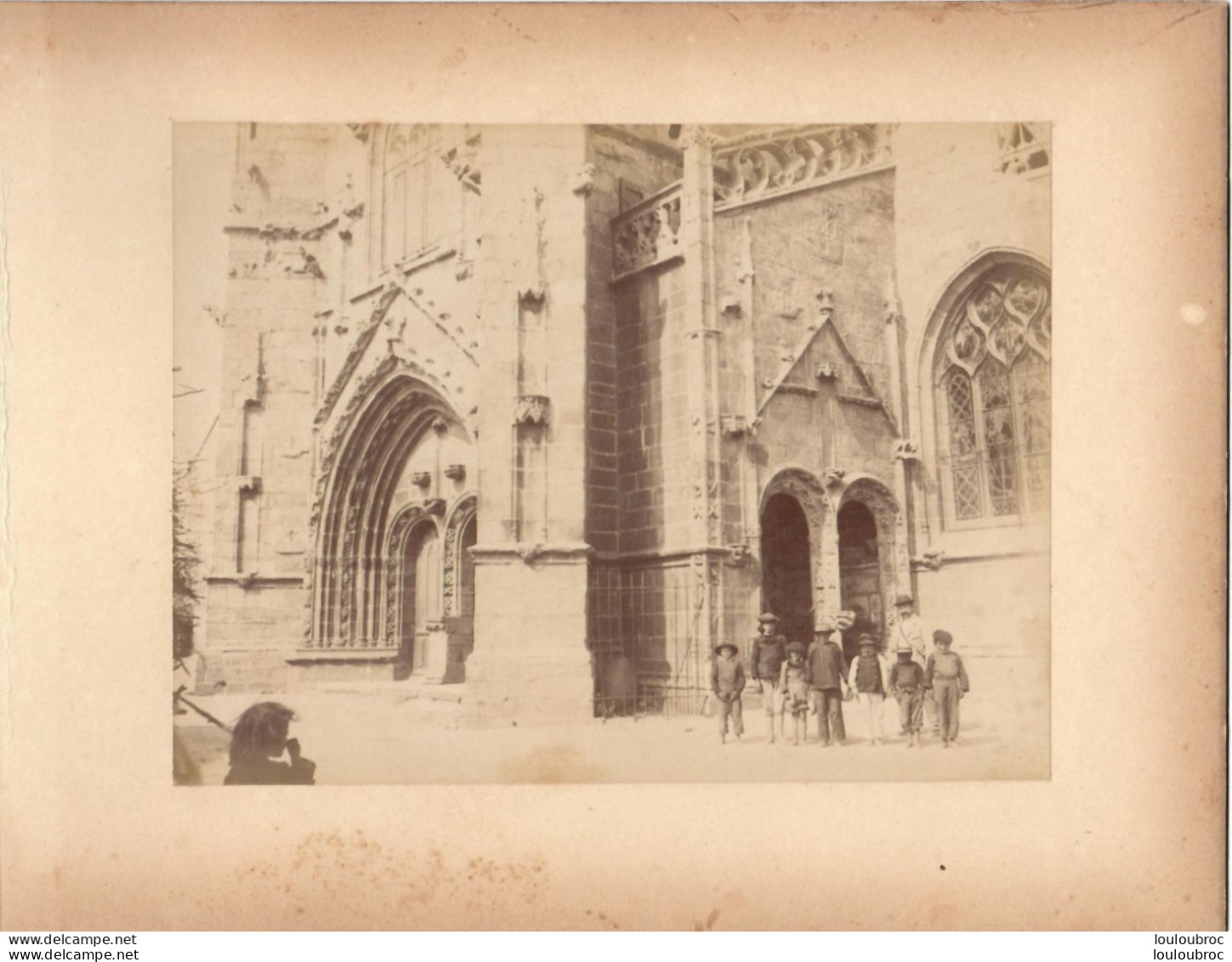 PENMARC'H L'EGLISE SAINT NONNA  PHOTO ORIGINALE SUR CARTON 23 X 18 CM FORMAT PHOTO 17 X 12.50 CM - Alte (vor 1900)