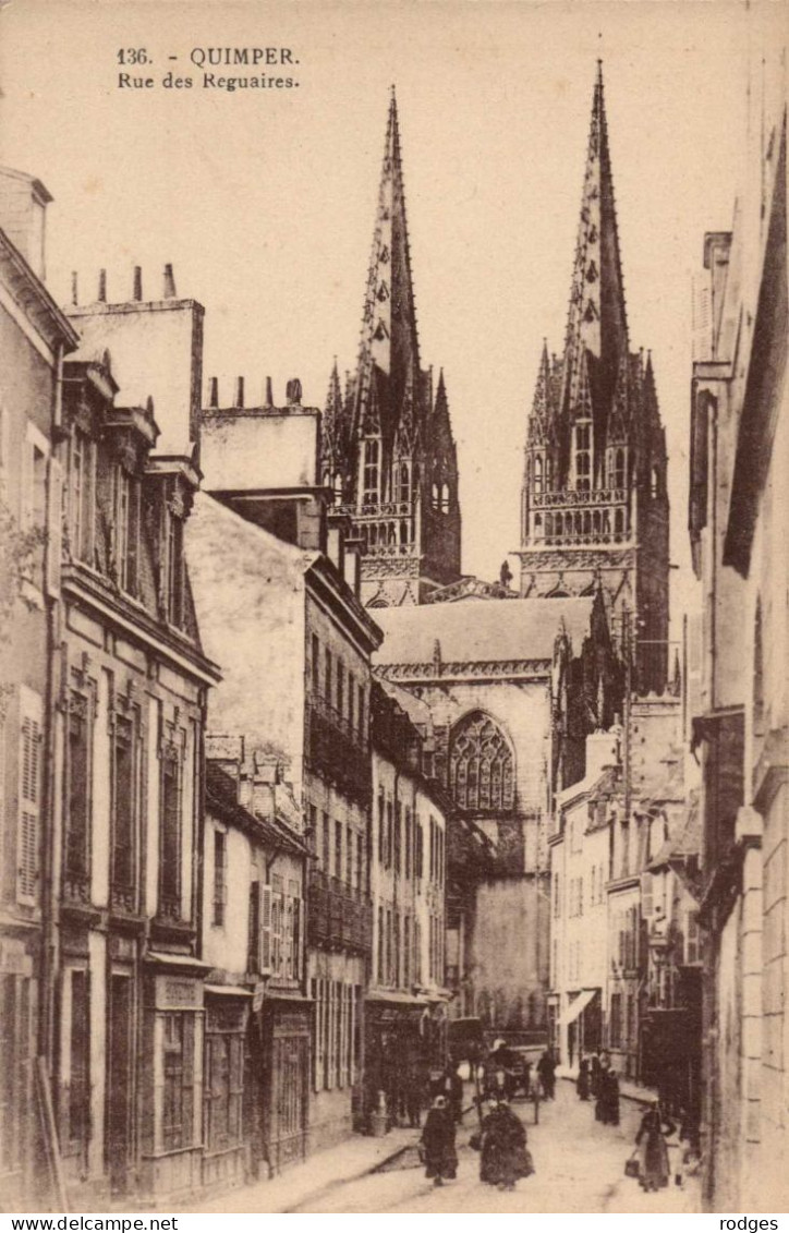 29 , Cpa  QUIMPER , 136 , Rue Des Reguaires (15005.V.24) - Quimper