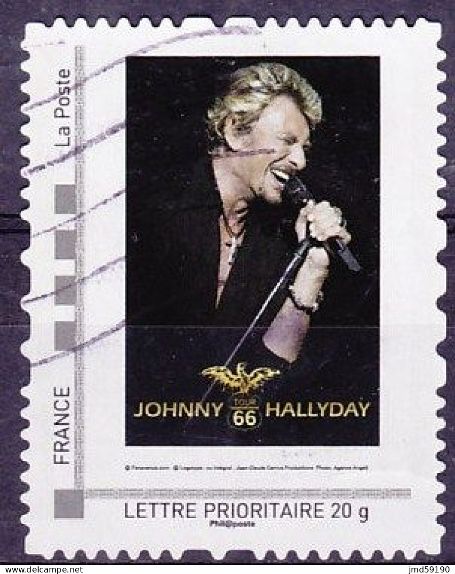 MonTimbraMoi Personnalisé Oblitéré "JOHNNY HALLYDAY Tour 66", Lettre 20gr - Sonstige & Ohne Zuordnung