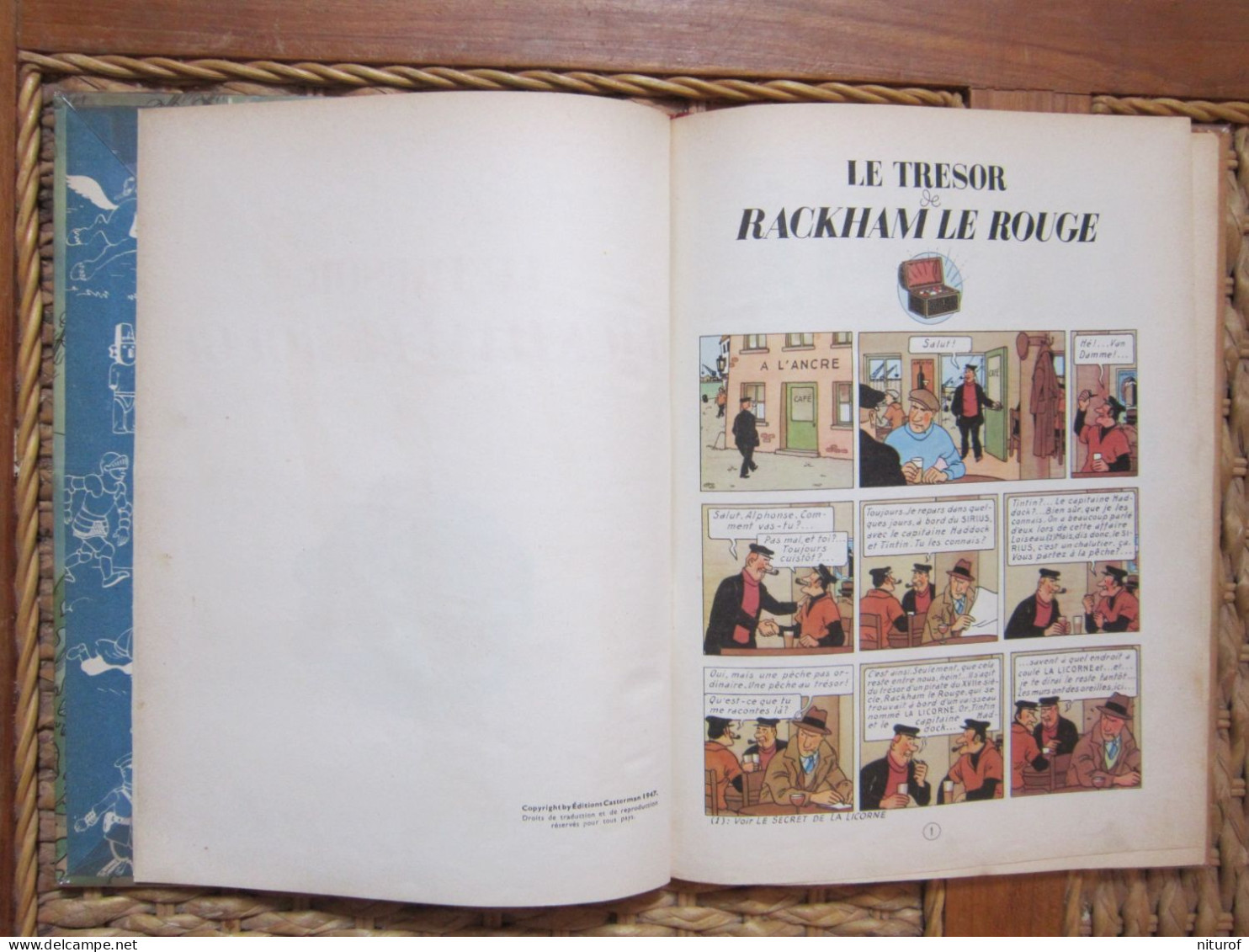 TINTIN : LE TRESOR DE RACHKAM LE ROUGE - B2 C. 1947 - Dos Rouge, Titre En Rouge - TBE ++ - Tintin