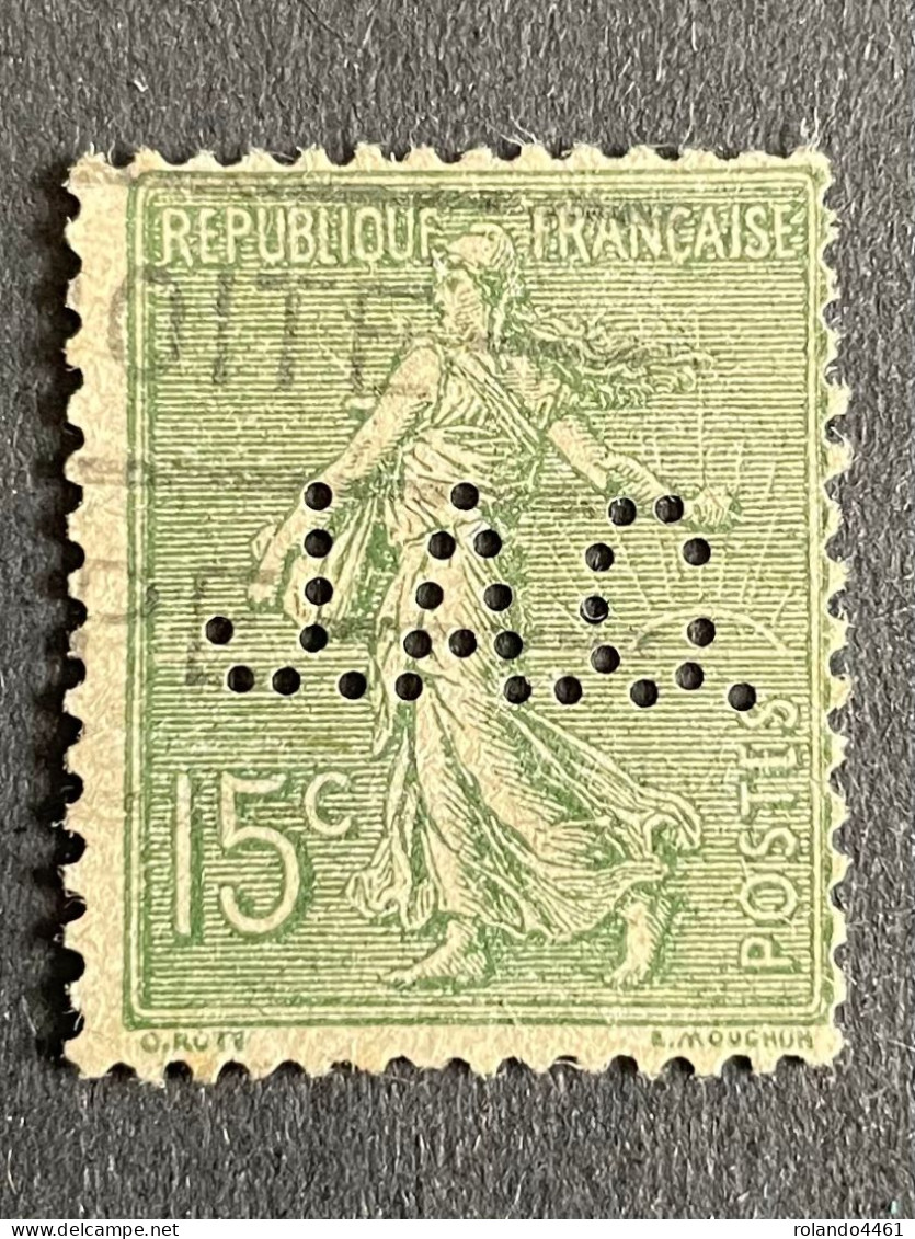 FRANCE J N° 130 Semeuse J.A.C. 6 Indice 7 Perforé Perforés Perfins Perfin Superbe !! - Altri & Non Classificati