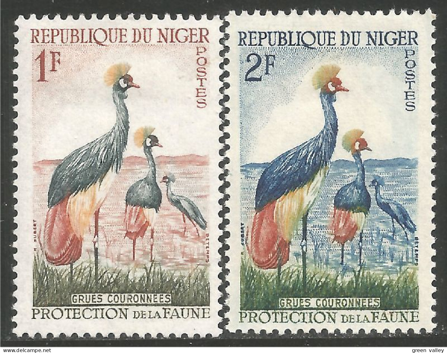 OI-90a Niger Grues Couronnées Egrets Gru Garca-real MH * Neuf - Andere & Zonder Classificatie