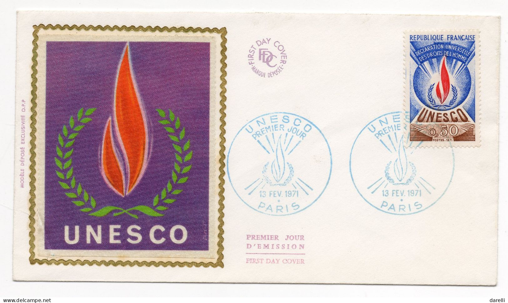 FDC France 1971 - UNESCO 1971 - YT  41 - 75 Paris - 1970-1979