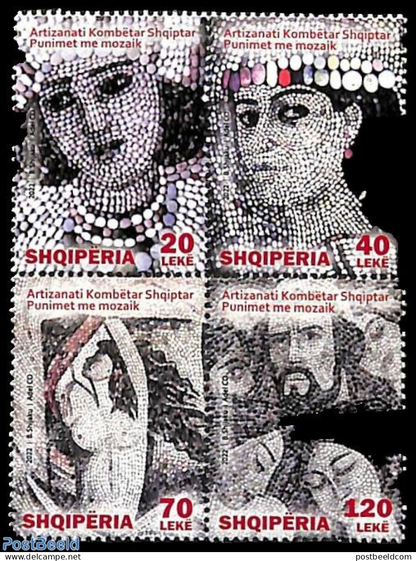 Albania 2022 Mosaics 4v [+], Mint NH, Art - Mosaics - Albanie