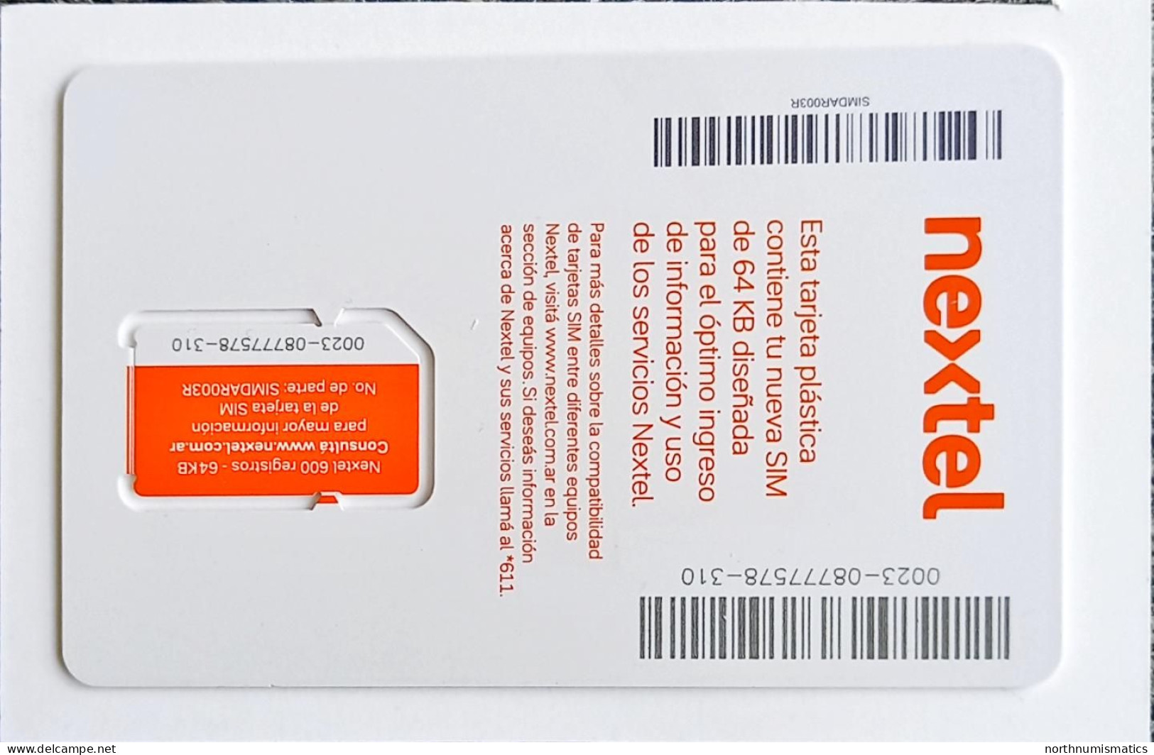 Nextel Gsm Original Chip Sim Card - Colecciones