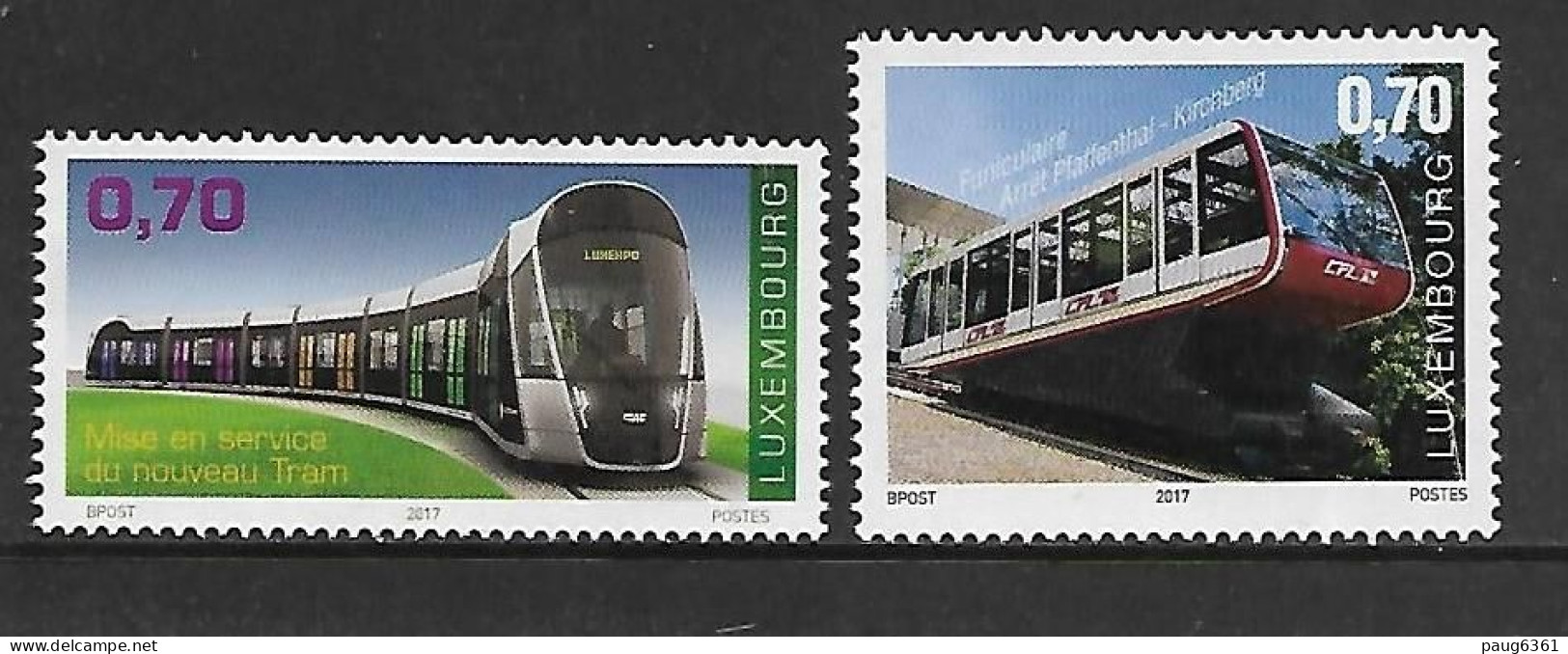 LUXEMBOURG 2017 TRAMWAYS YVERT N°2087/2088 NEUF MNH** - Strassenbahnen