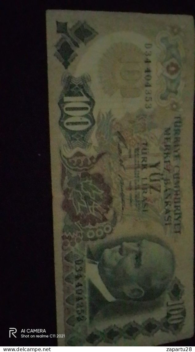 TÜRKİYE -   100 TL -    D34       VF - Turkey