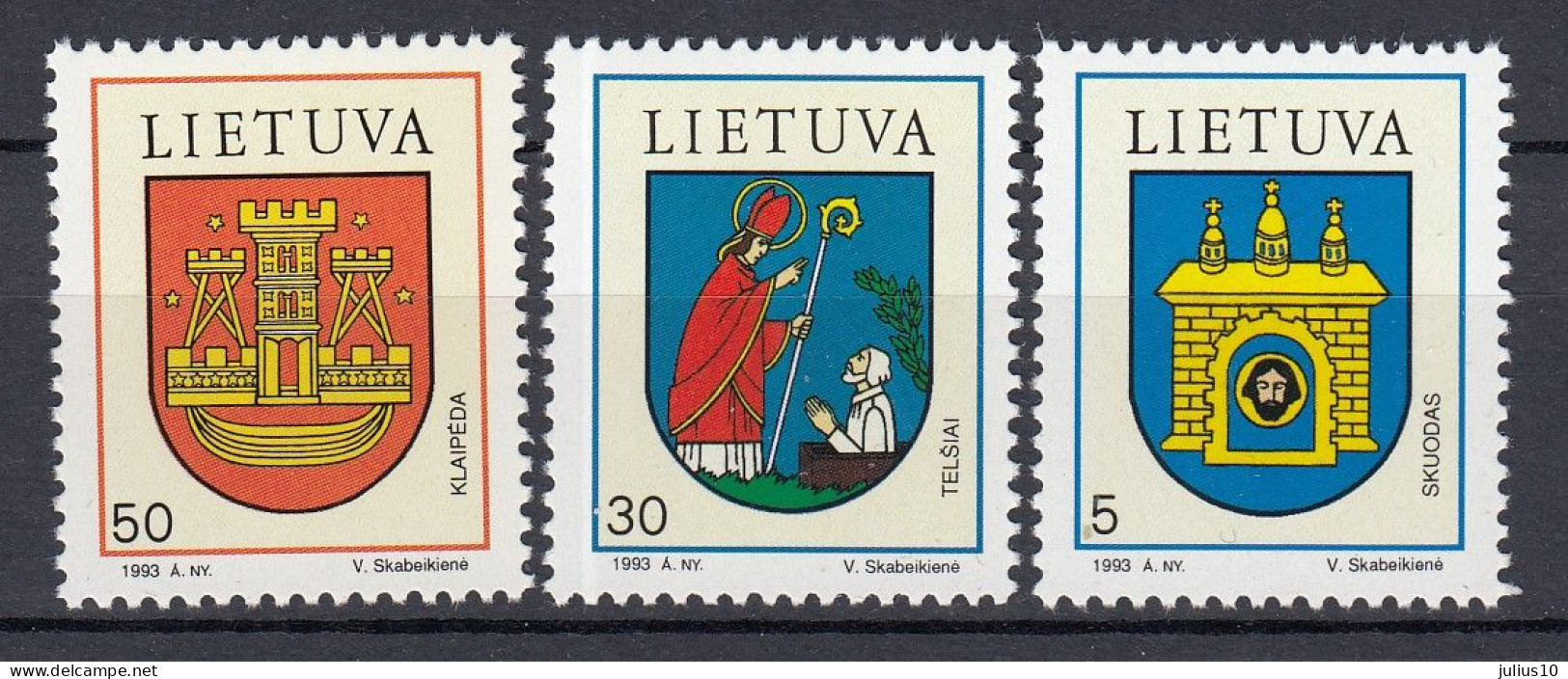 LITHUANIA 1993 Coat Of Arms MNH(**) Mi 526-528 #Lt1158 - Lithuania