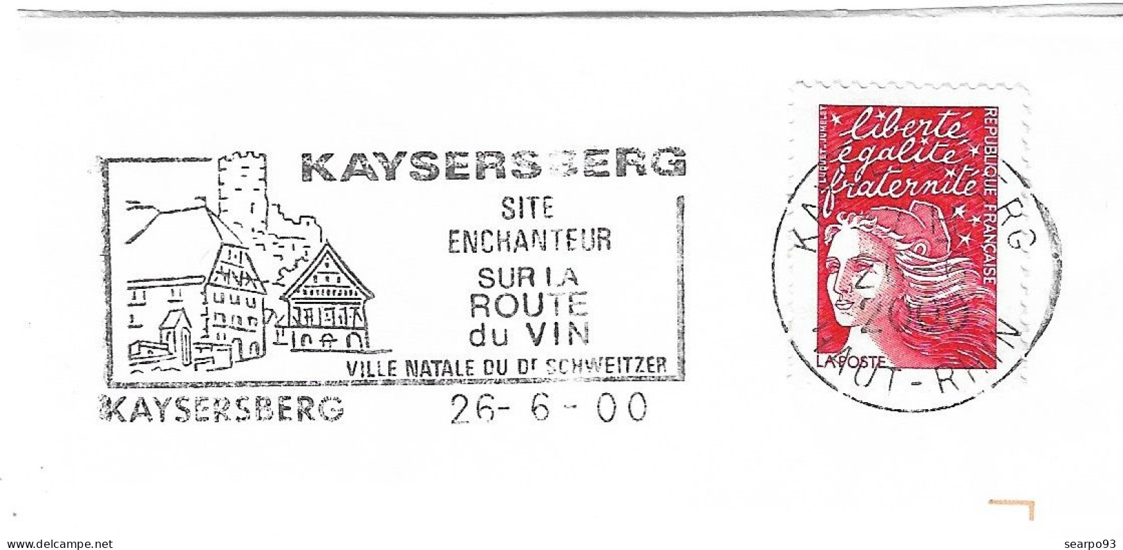 FRANCE. POSTMARK. KAYSERSBERG. CASTLE. 2000 - 1961-....