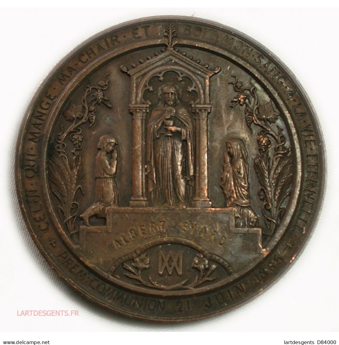 Médaille BAPTEME Attribuéé Collège ST JOSEPH Avignon 1865 Par Arthur Martin - Monarchia / Nobiltà