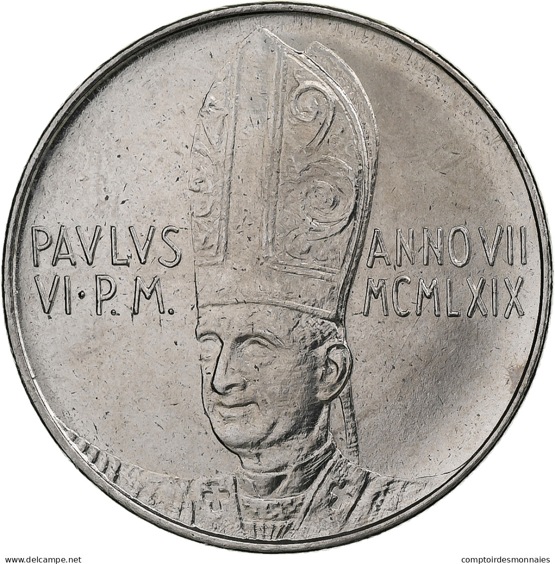 Vatican, Paul VI, 100 Lire, 1969 - Anno VII, Rome, Acier Inoxydable, SPL+ - Vaticaanstad