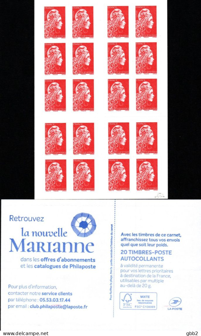 CARNET 1599A-C 8 Marianne D' YSEULT YZ "RETROUVEZ LA NOUVELLE MARIANNE" Avec Variété Signée. SEULE PROPOSITION. - Modern : 1959-...