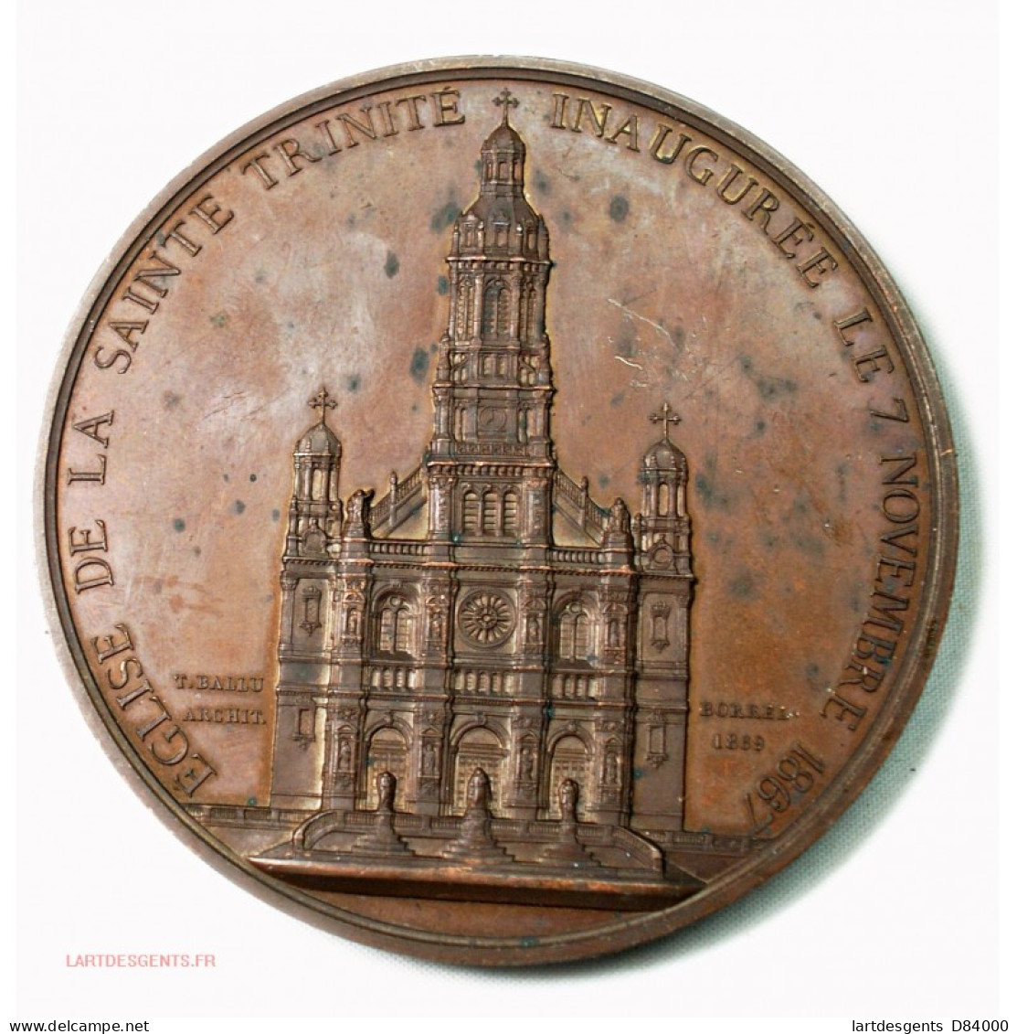 Médaille Napoléon III, Inauguration église Ste TRINITE 1867 - Royal / Of Nobility