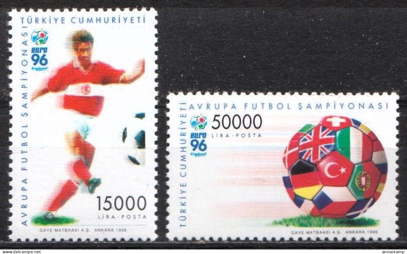 Turkey MNH Set - Fußball-Europameisterschaft (UEFA)