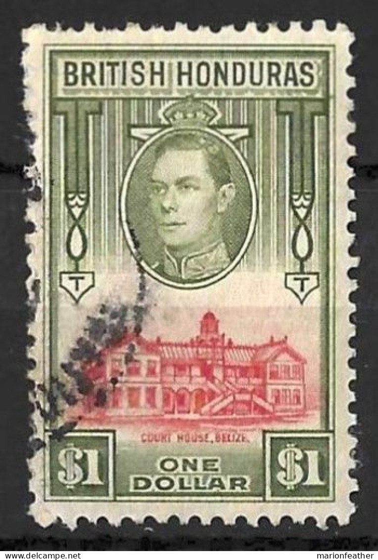 HONDURAS....KING GEORGE VI..(1936-52..).....$1....POORISH.....(CAT.VAL.£16..)....USED...... - Honduras