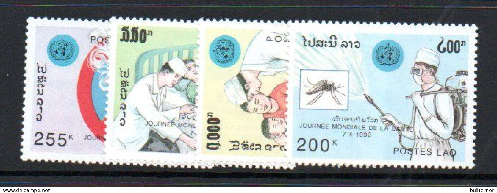 LAOS - 1992 - WORLD HEALTH DAY SET OF 4 MINT NEVER HINGED - Laos