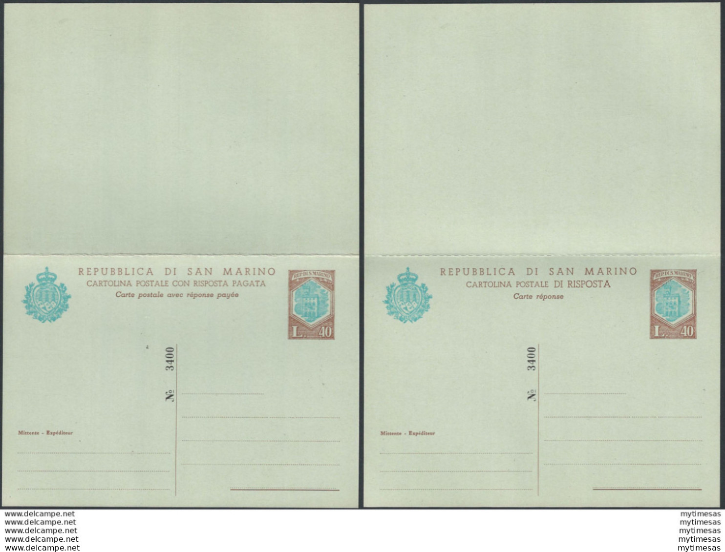 1968 San Marino Cartoline Postali Definitiva II° Tir. US Filagrano C38 - Autres & Non Classés