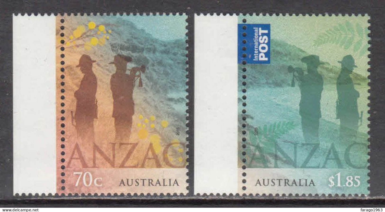 2015 Australia ANZAC Day Military Complete Set Of 2 MNH @ BELOW FACE VALUE - Neufs
