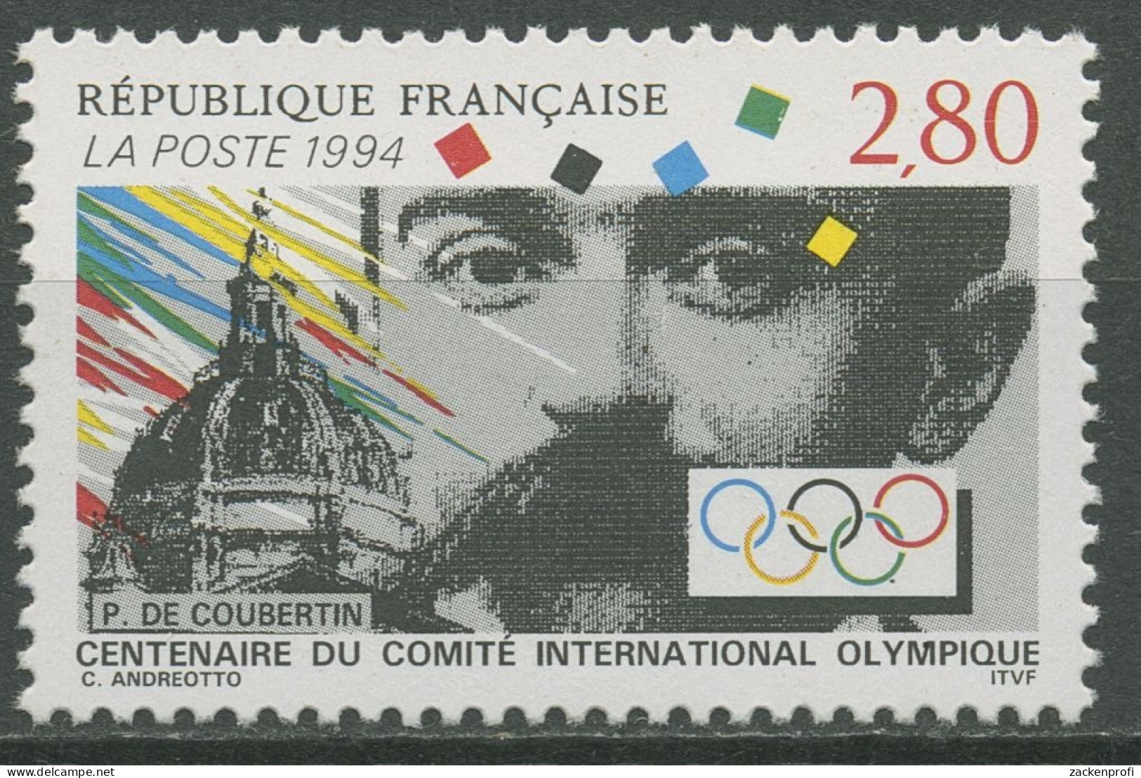 Frankreich 1994 Pierre De Coubertin Olympisches Komitee IOC 3034 Postfrisch - Nuevos